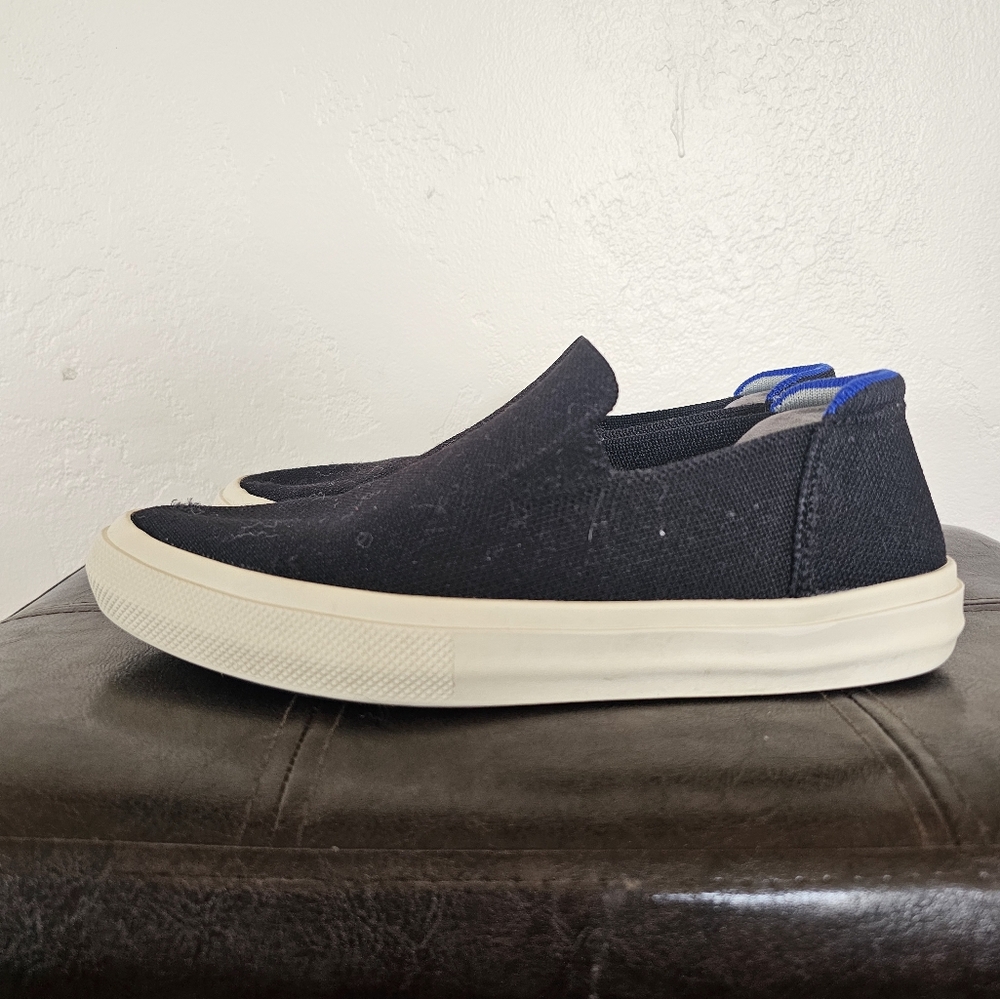 Rothys Black Blue Slip On Super Comfy City Smart Casual Flats‎ Shoes Sz 8.5